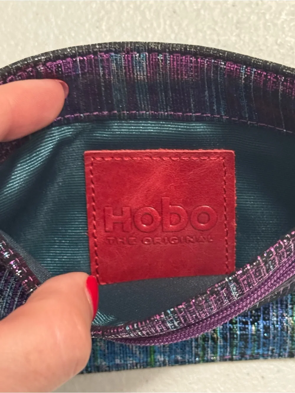 Hobo Iridescent Card Holder Wallet